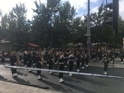 Vojenská kapela před pochodem
